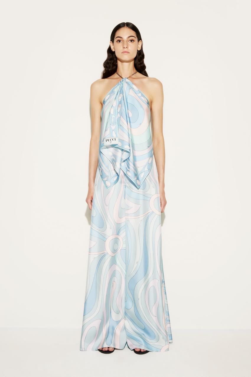 PUCCI Marmo-Print Silk-Twill Trousers | Women Pants And Shorts