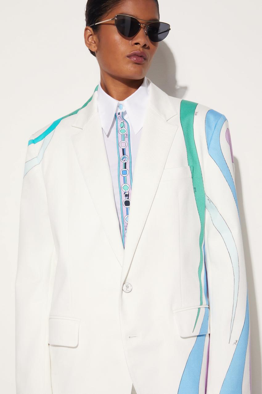 PUCCI Marmo-Print Single-Breasted Blazer | Women Jackets