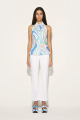PUCCI Marmo-Print Sleeveless Shirt | Women Tops And Shirts