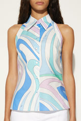 PUCCI Marmo-Print Sleeveless Shirt | Women Tops And Shirts