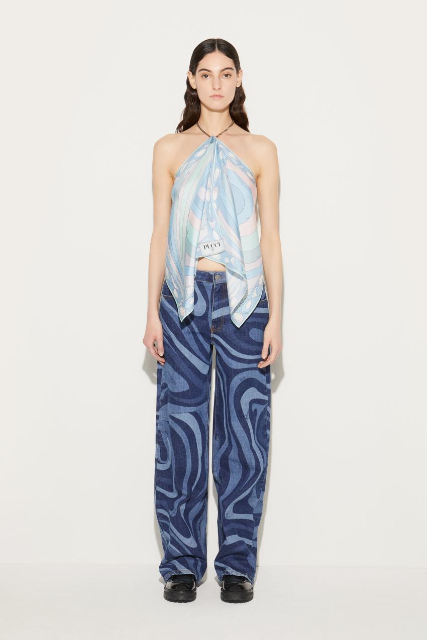 PUCCI Marmo-Print Straight-Leg Jeans | Women Denim