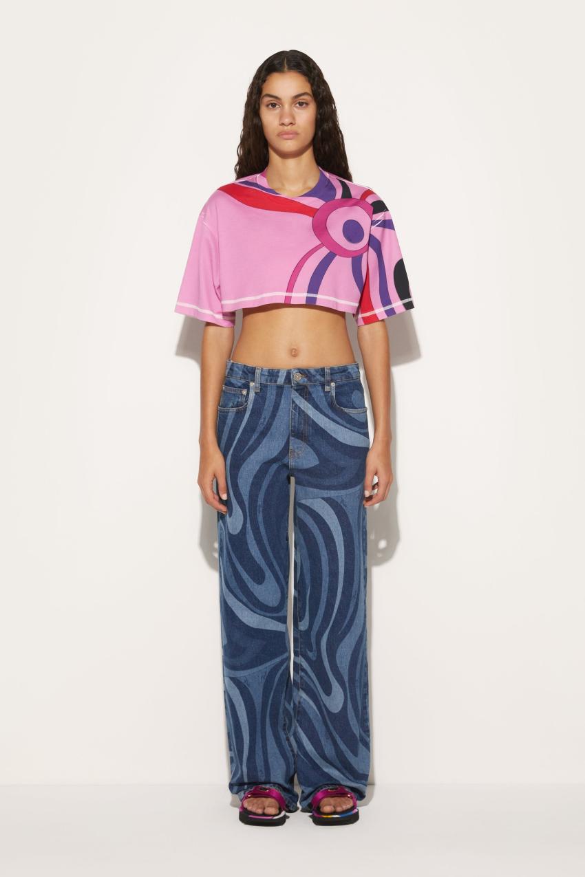 PUCCI Marmo-Print Straight-Leg Jeans | Women Pants And Shorts