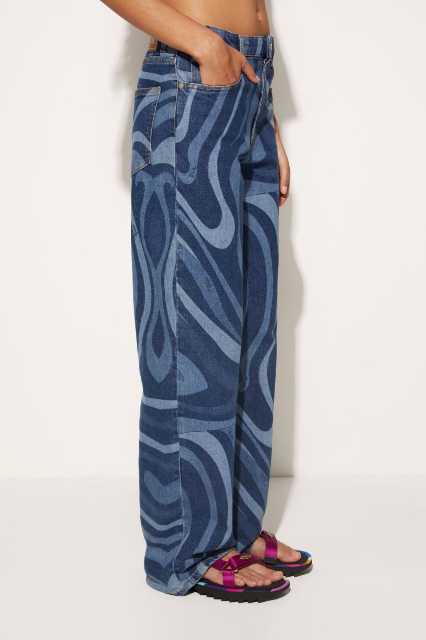 PUCCI Marmo-Print Straight-Leg Jeans | Women Pants And Shorts