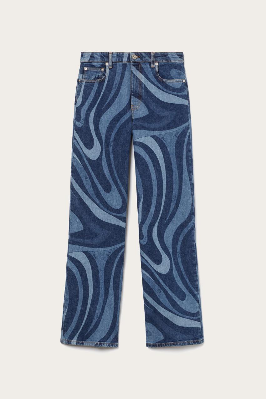 PUCCI Marmo-Print Straight-Leg Jeans | Women Pants And Shorts