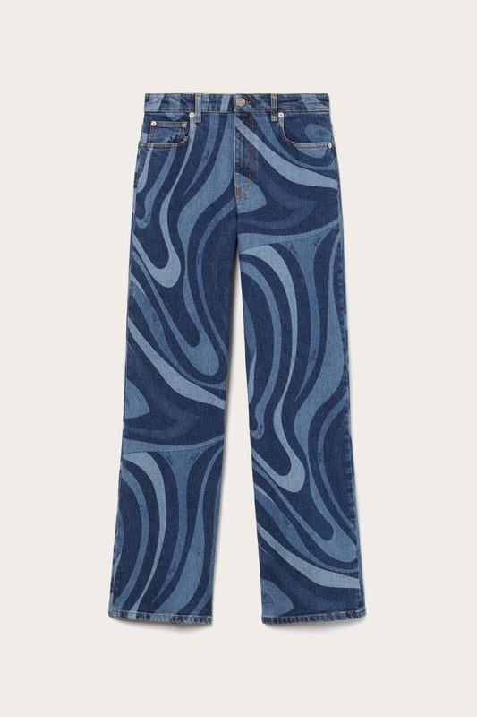 PUCCI Marmo-Print Straight-Leg Jeans | Women Pants And Shorts