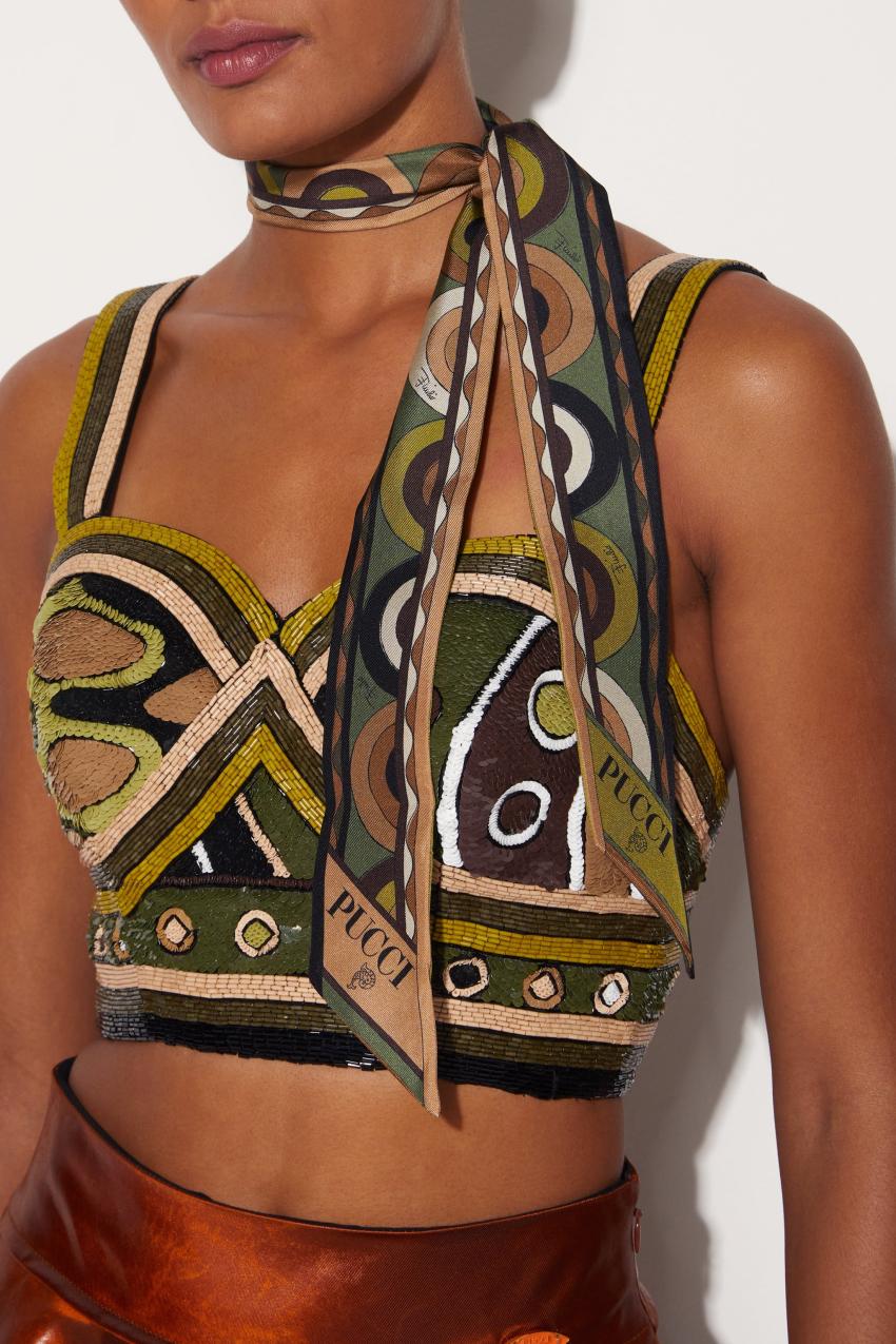 PUCCI Onde And Bersaglio-Print Silk-Twill Scarf | Women Silks
