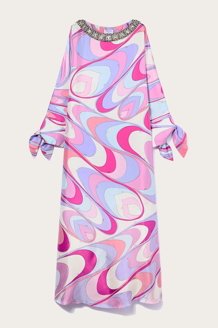 PUCCI Onde-Print Silk Kaftan | Women Kaftans