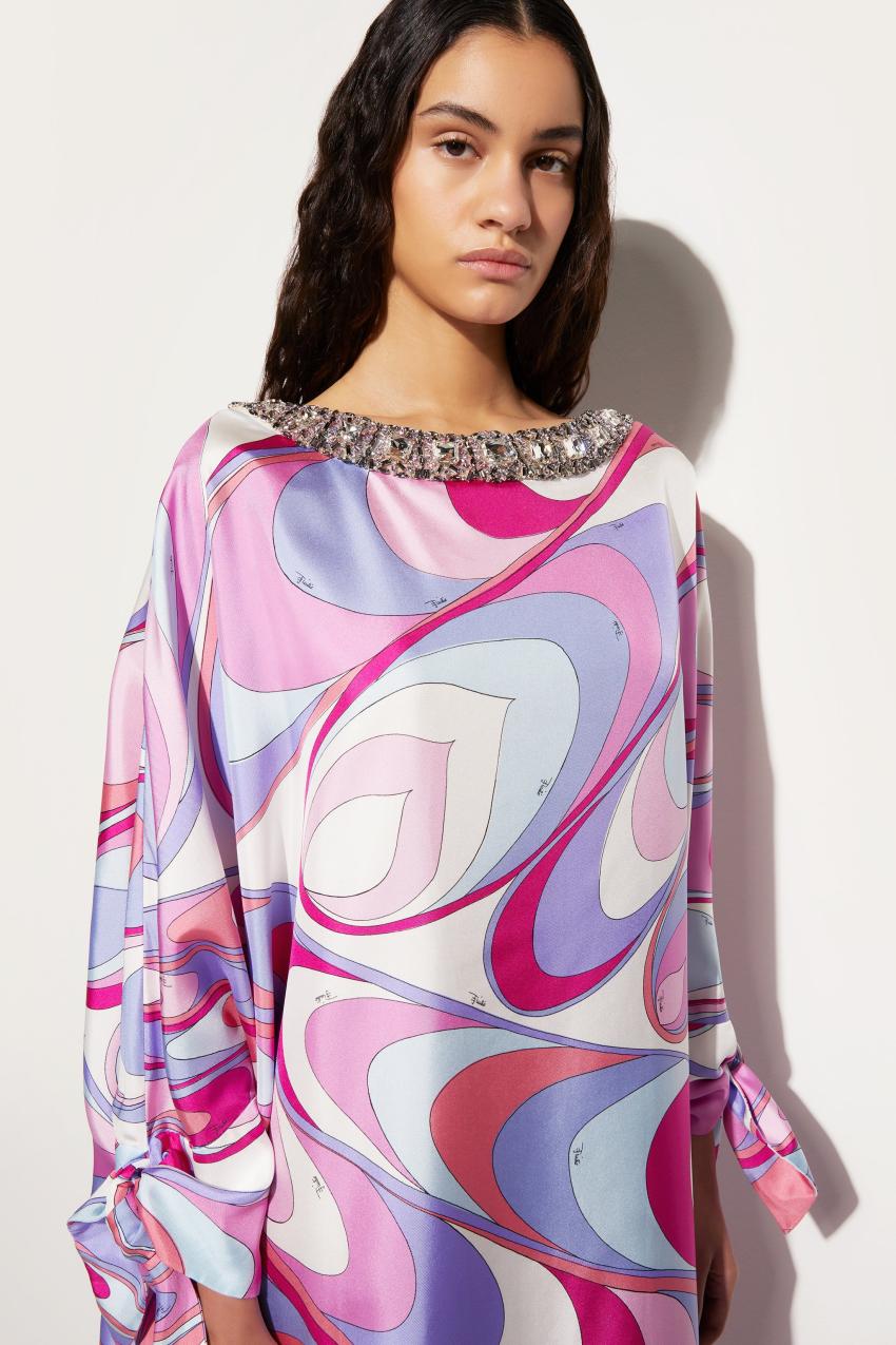 PUCCI Onde-Print Silk Kaftan | Women Kaftans