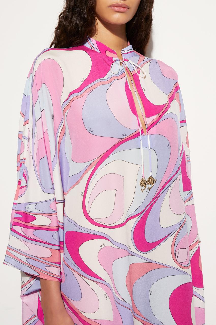 PUCCI Onde-Print Silk Kaftan | Women Kaftans
