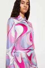 PUCCI Onde-Print Silk Shirt | Women Tops And Shirts