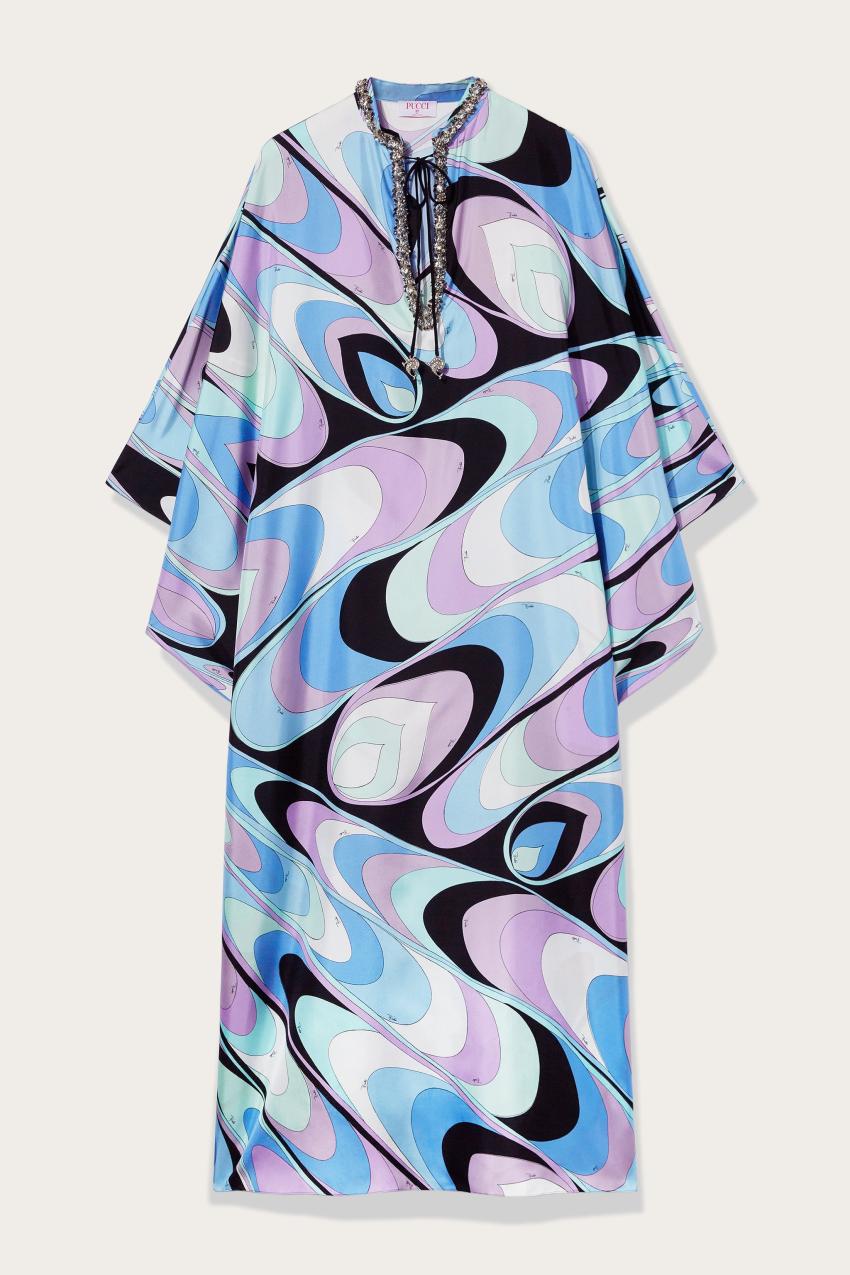 PUCCI Onde-Print Silk-Twill Kaftan | Women Kaftans