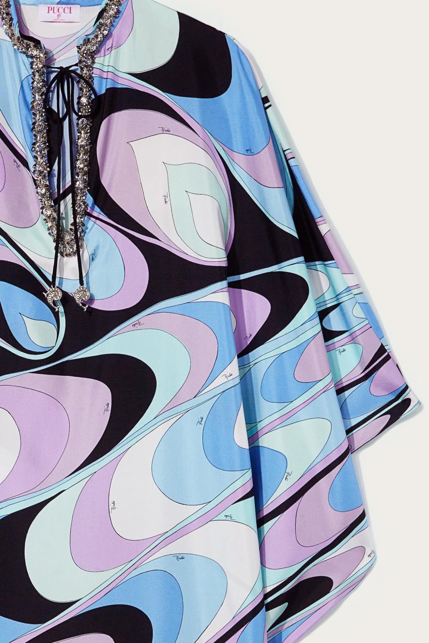 PUCCI Onde-Print Silk-Twill Kaftan | Women Kaftans