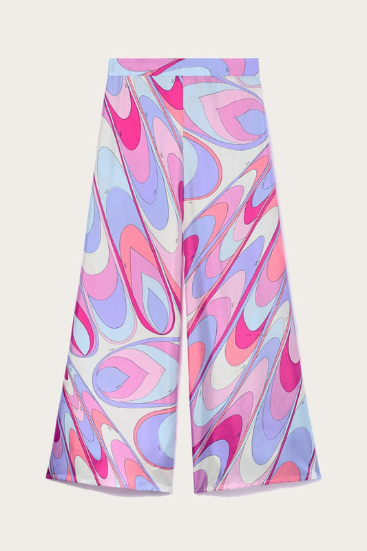 PUCCI Onde-Print Silk-Twill Trousers | Women Pants And Shorts