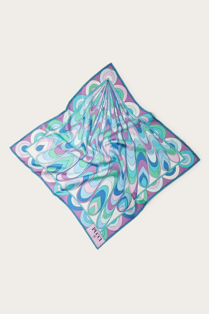 PUCCI Onde-Print Small Silk-Twill Carré | Women Silks