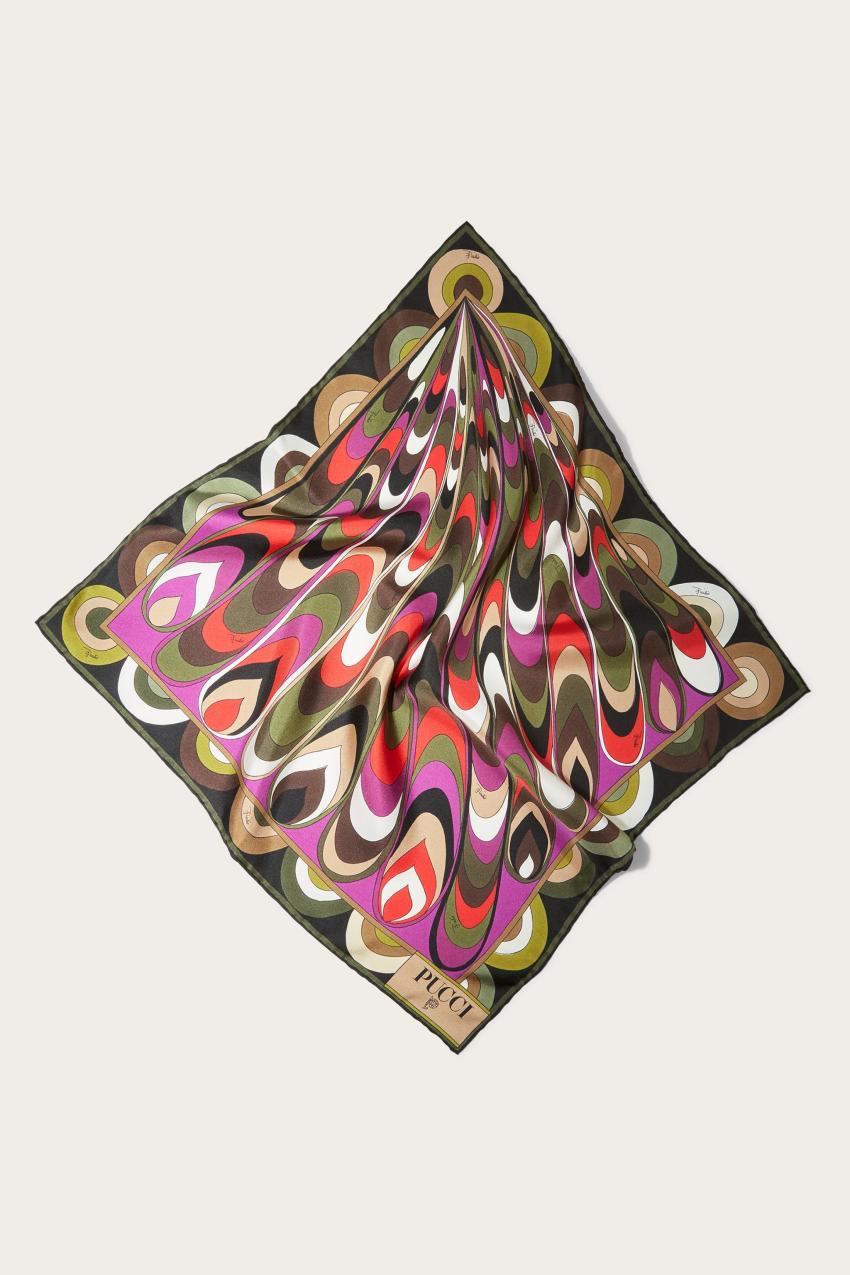 PUCCI Onde-Print Small Silk-Twill Carré | Women Silks