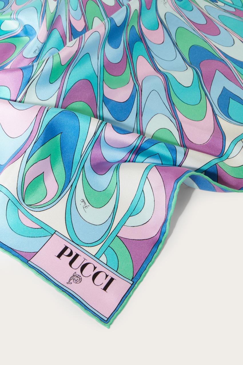 PUCCI Onde-Print Small Silk-Twill Carré | Women Silks