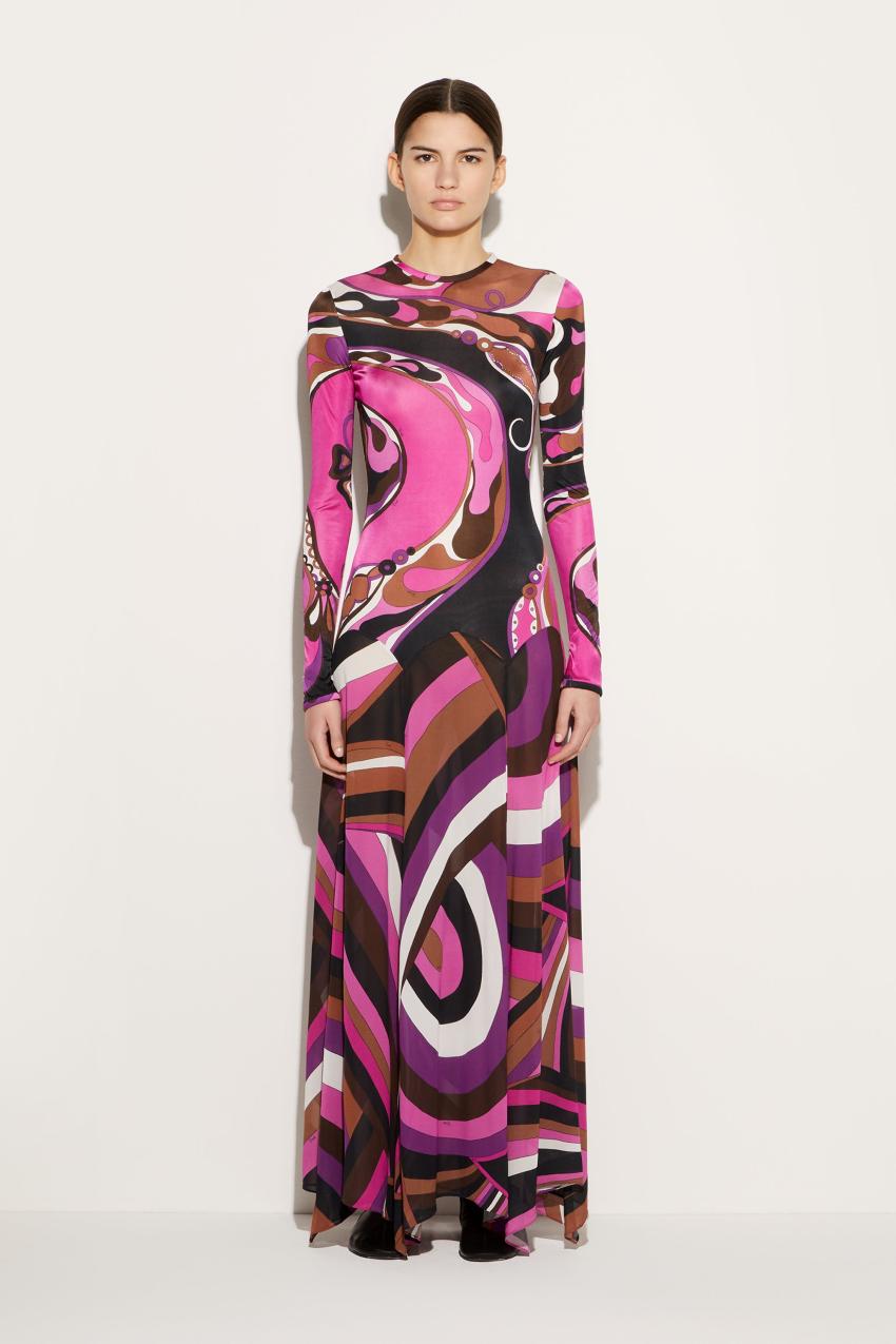 PUCCI Orchidee And Iride-Print Long Dress | Women Dresses