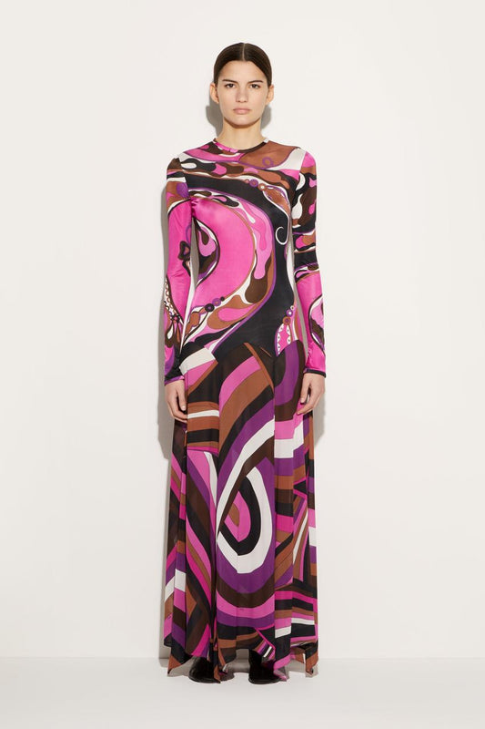 PUCCI Orchidee And Iride-Print Long Dress | Women Dresses
