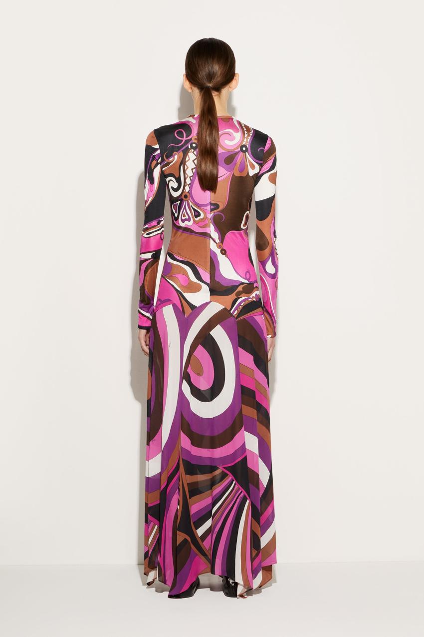 PUCCI Orchidee And Iride-Print Long Dress | Women Dresses