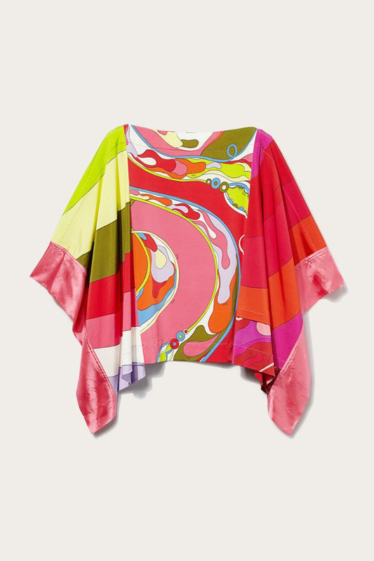 PUCCI Orchidee-Print Kaftan Top | Women Tops And Shirts