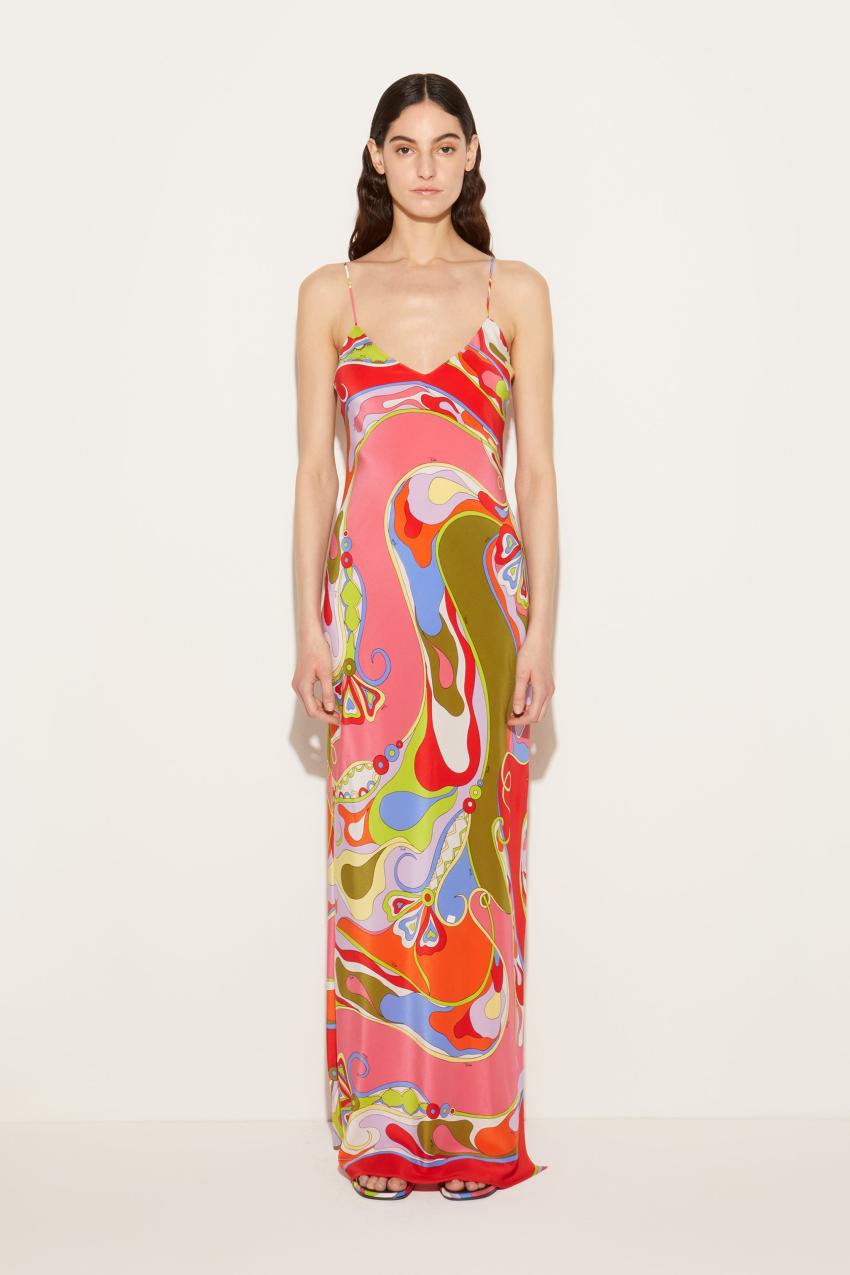 PUCCI Orchidee-Print Silk Dress | Women Dresses