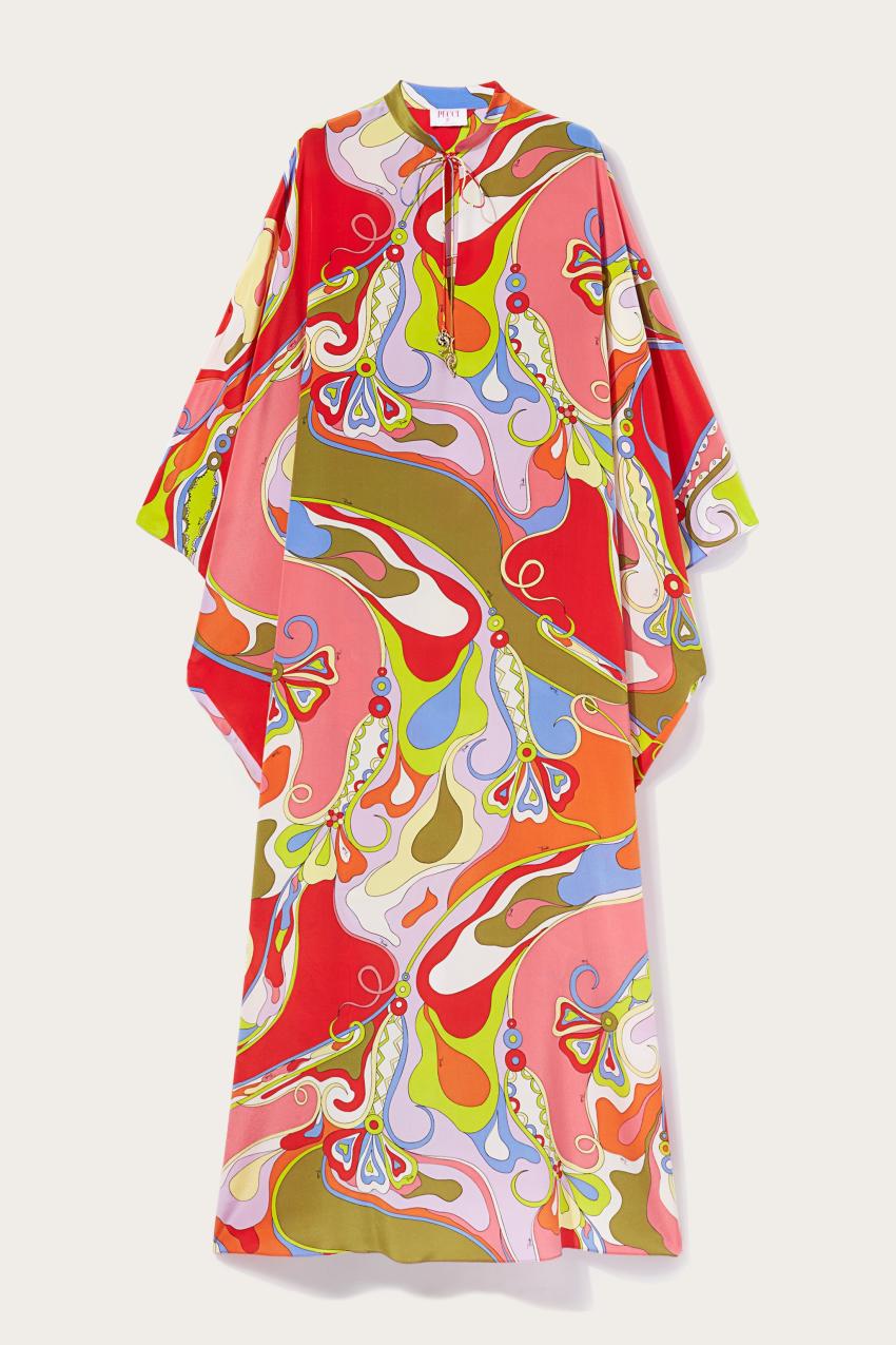 PUCCI Orchidee-Print Silk Kaftan | Women Kaftans