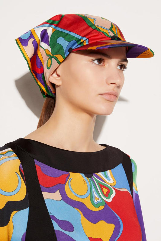 PUCCI Orchidee-Print Silk-Twill Cap | Women Hats And Hair Accessories