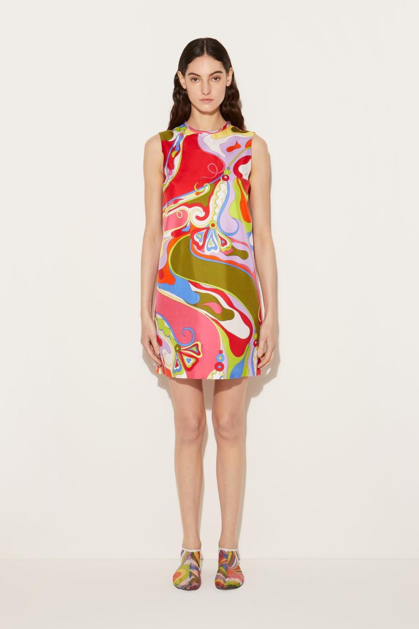 PUCCI Orchidee-Print Silk-Twill Dress | Women Dresses
