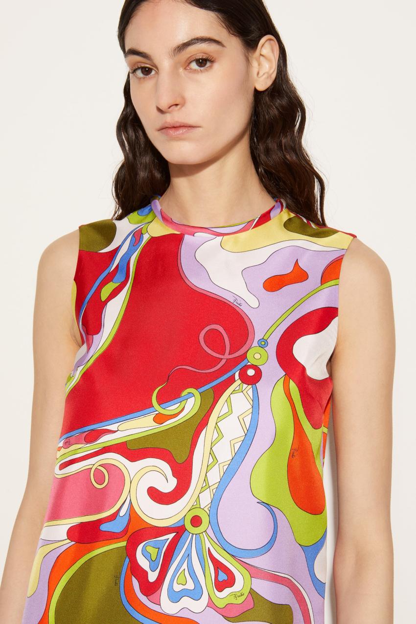 PUCCI Orchidee-Print Silk-Twill Dress | Women Dresses