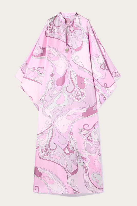 PUCCI Orchidee-Print Silk-Twill Kaftan | Women Kaftans