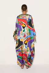 PUCCI Orchidee-Print Silk-Twill Kaftan | Women Kaftans
