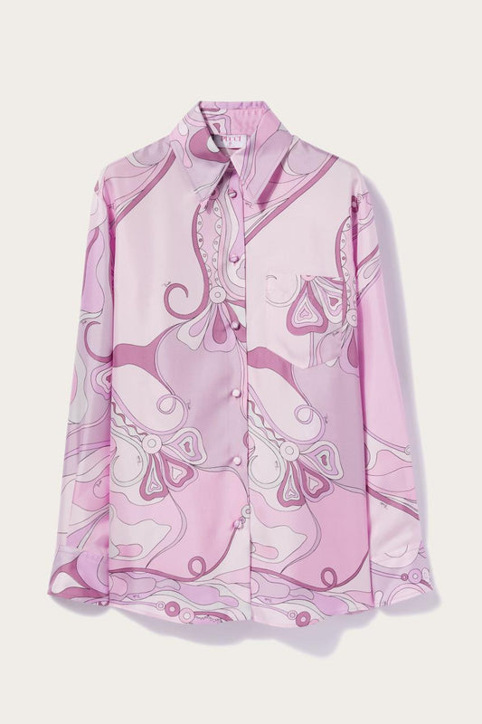 PUCCI Orchidee-Print Silk-Twill Shirt | Women Tops And Shirts