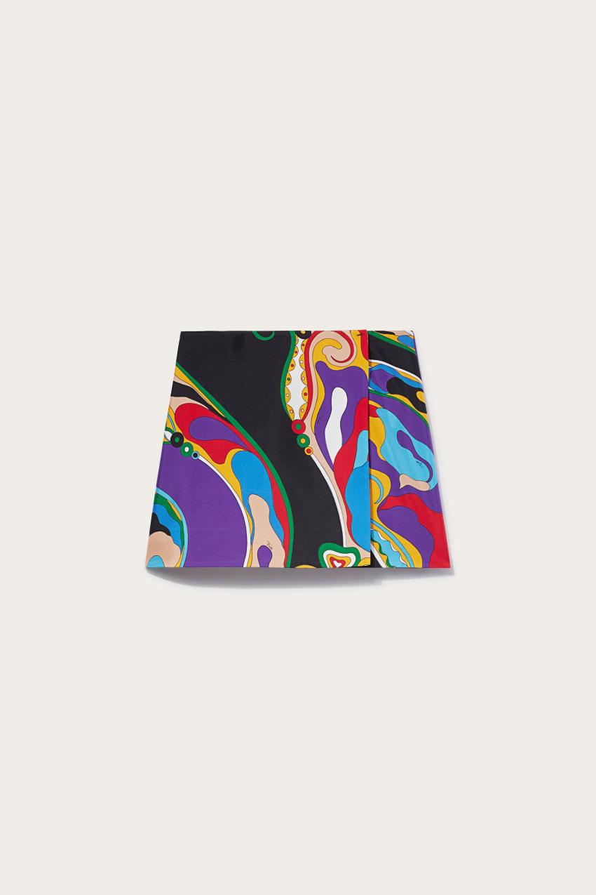 PUCCI Orchidee-Print Silk-Twill Skirt | Women Skirts