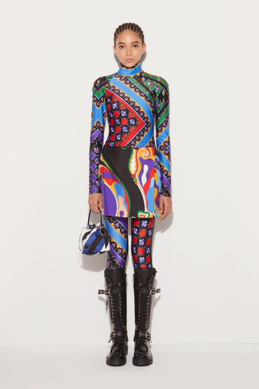 PUCCI Orchidee-Print Silk-Twill Skirt | Women Skirts