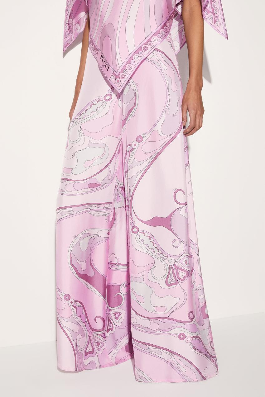 PUCCI Orchidee-Print Silk-Twill Trousers | Women Pants And Shorts