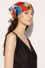 PUCCI Orchidee-Print Small Silk-Twill Carré | Women Silks