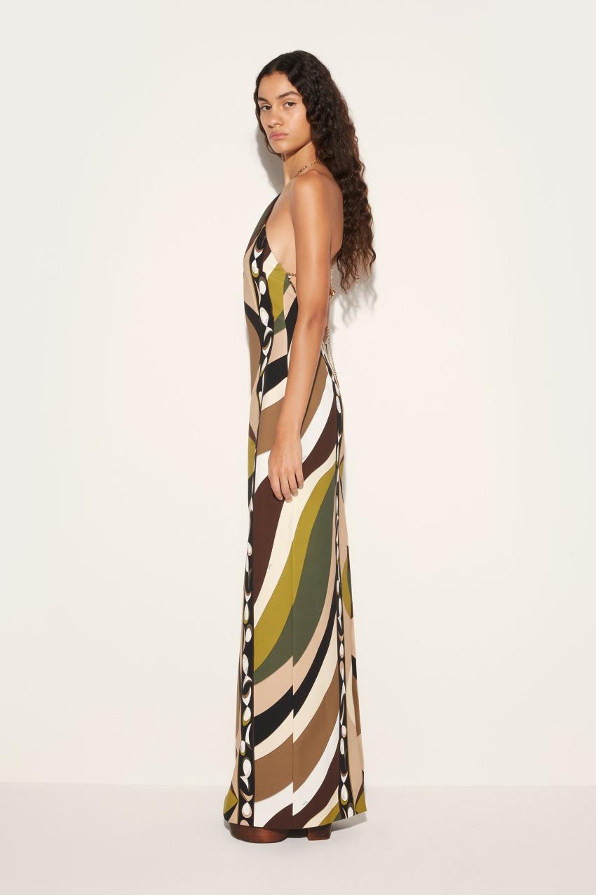 PUCCI Pesci-Print Halterneck Long Dress | Women Dresses
