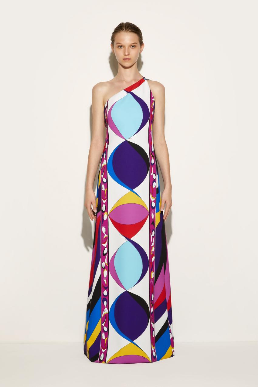 PUCCI Pesci-Print One-Shoulder Dress | Women Dresses