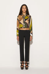 PUCCI Pesci-Print Silk-Twill Shirt | Women Tops And Shirts