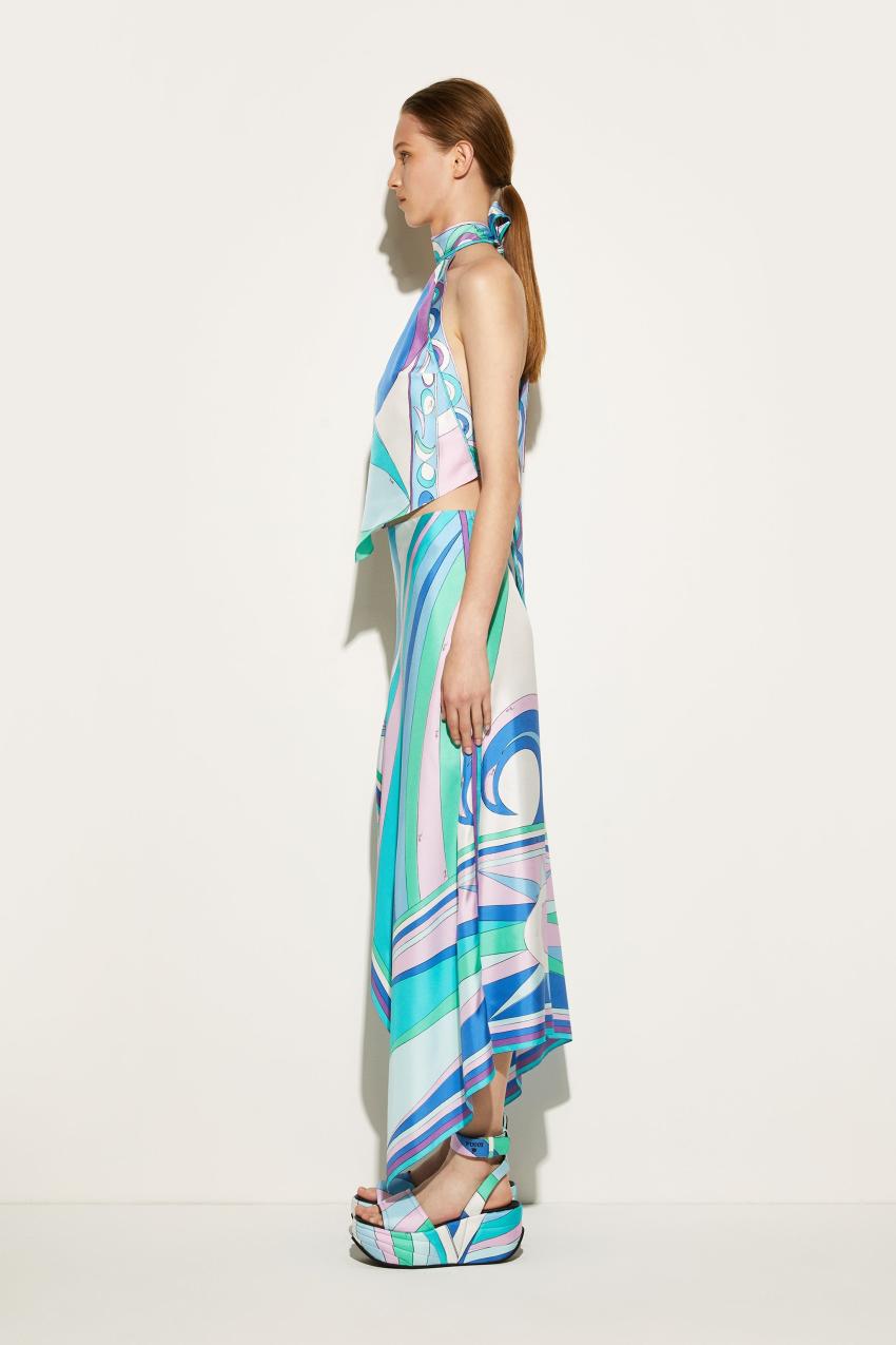 PUCCI Pesci-Print Silk-Twill Top | Women Tops And Shirts