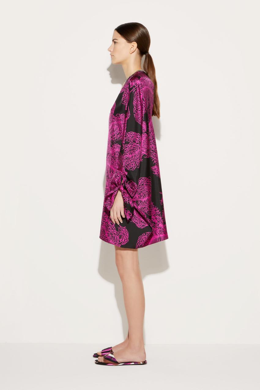 PUCCI Struzzo-Print Silk-Twill Kaftan | Women Kaftans