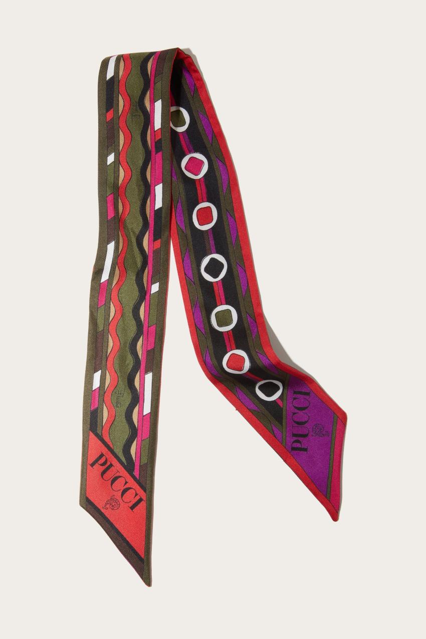 PUCCI Vivara And Bersaglio-Print Silk-Twill Scarf | Women Silks