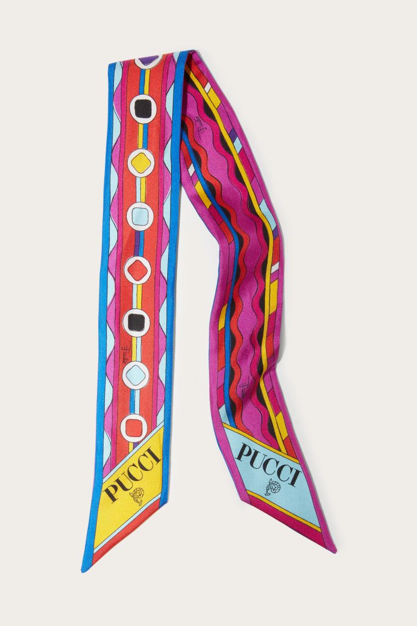 PUCCI Vivara And Bersaglio-Print Silk-Twill Scarf | Women Silks