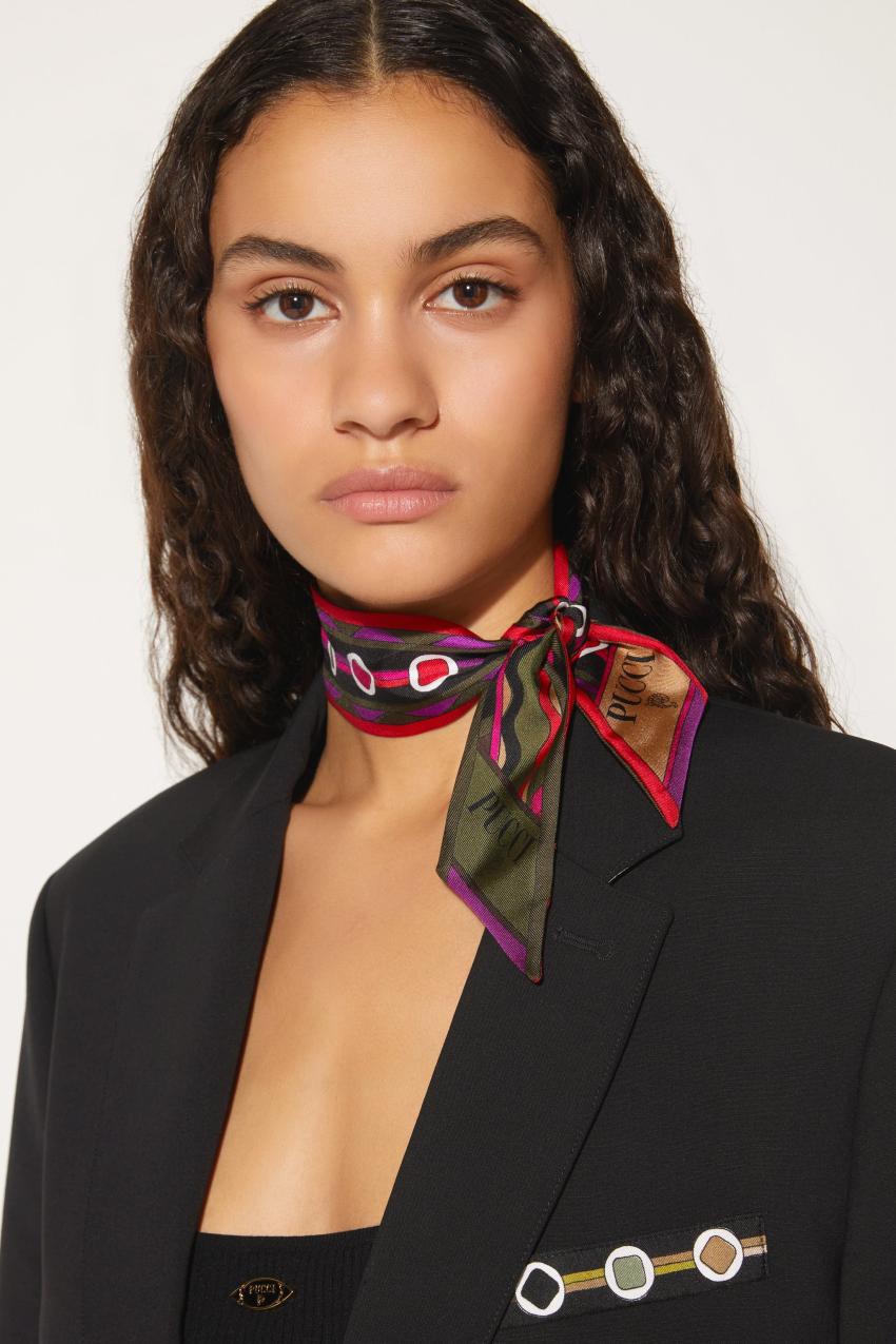 PUCCI Vivara And Bersaglio-Print Silk-Twill Scarf | Women Silks