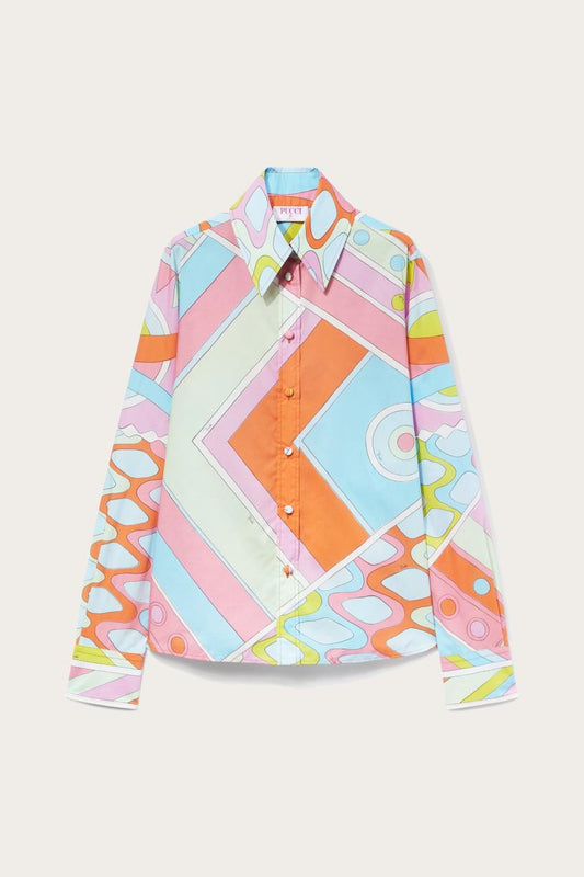 PUCCI Vivara-Print Cotton Shirt | Women Tops And Shirts