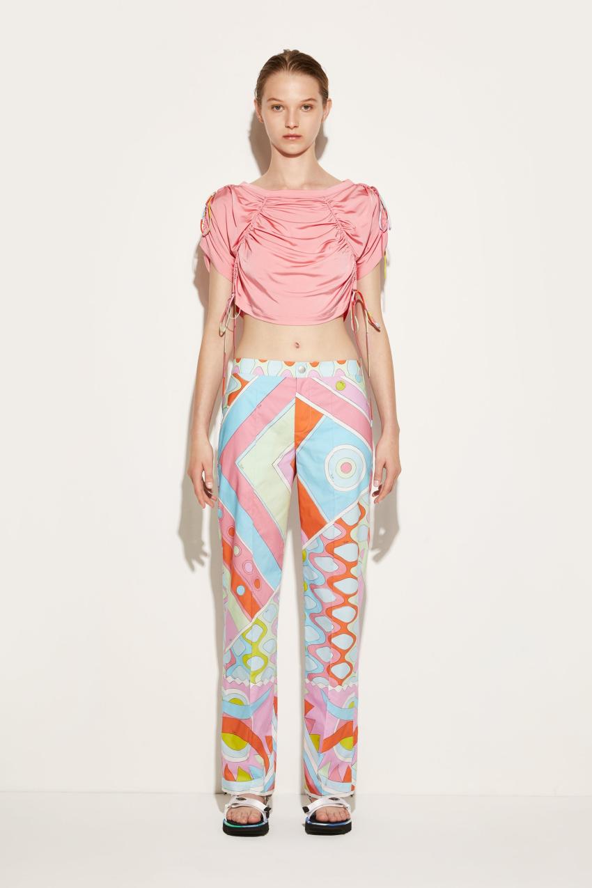 PUCCI Vivara-Print Cotton Trousers | Women Pants And Shorts