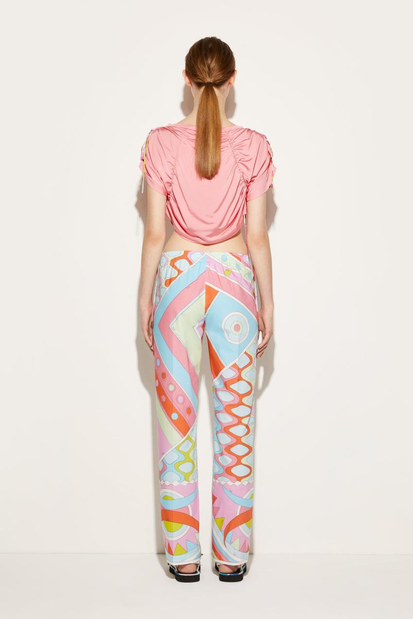 PUCCI Vivara-Print Cotton Trousers | Women Pants And Shorts