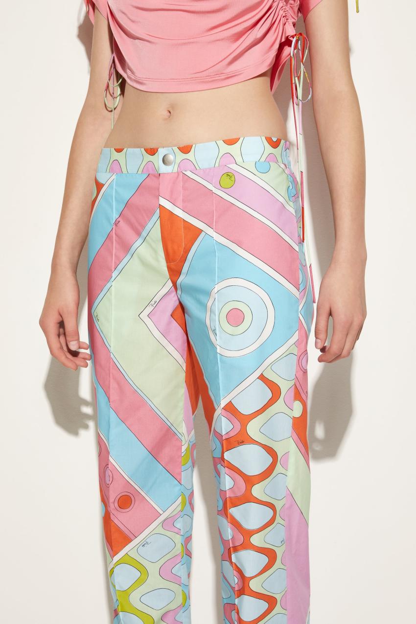 PUCCI Vivara-Print Cotton Trousers | Women Pants And Shorts