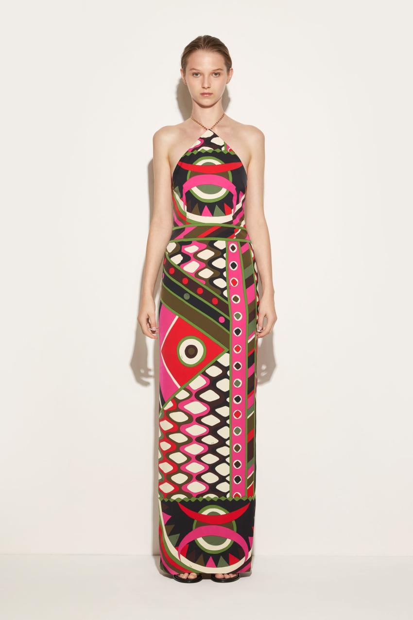 PUCCI Vivara-Print Halterneck Dress | Women Dresses