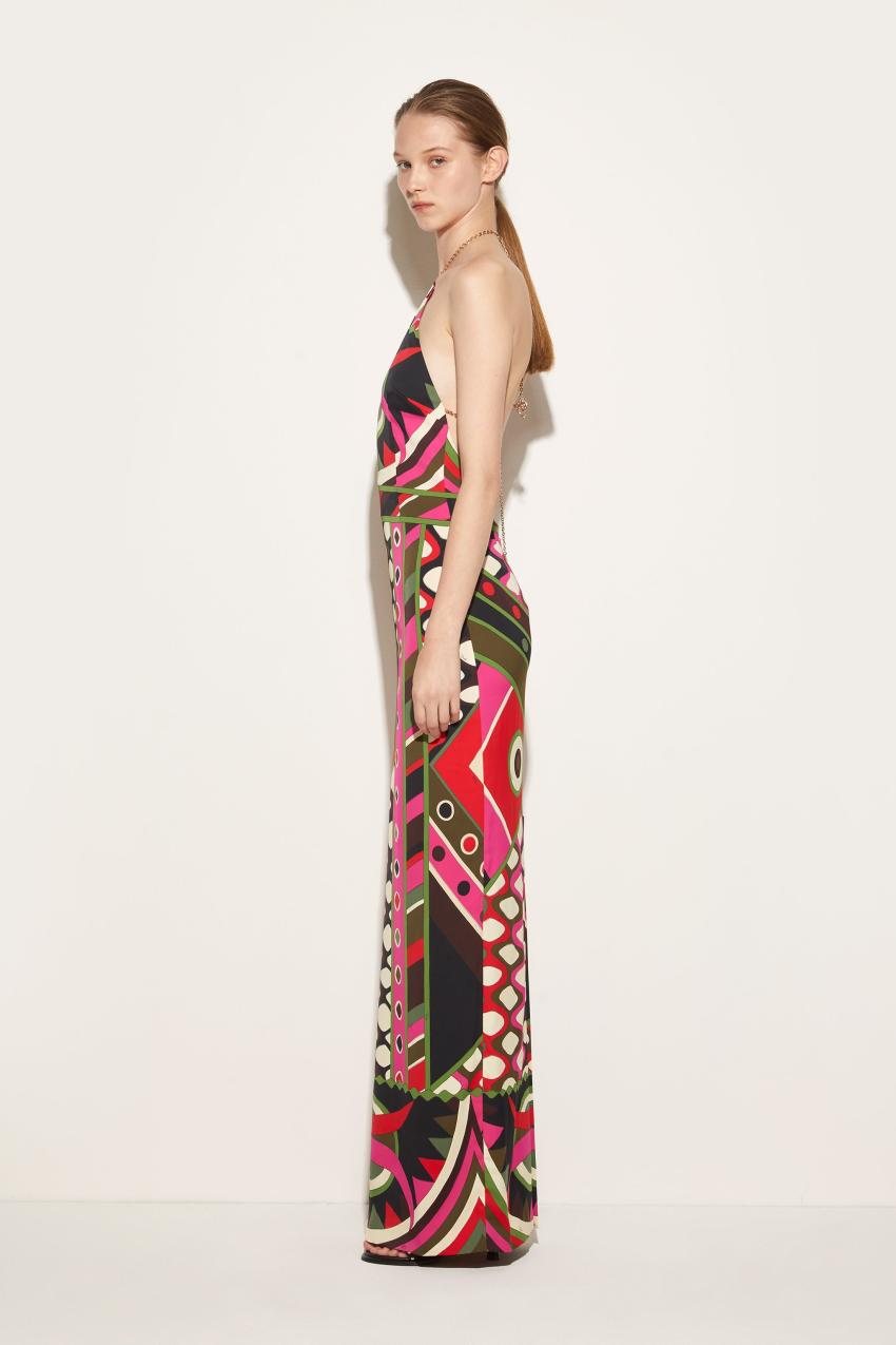 PUCCI Vivara-Print Halterneck Dress | Women Dresses
